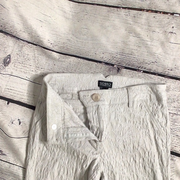 SOHO Apparel Jacquard Light Gray Mid Rise Ankle Jeggings 10 - Picture 10 of 12
